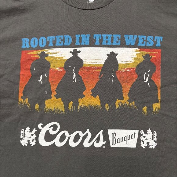 Rooted in the West Coors Cowboy Beer Promo T-shirt size large - Picture 2 of 4